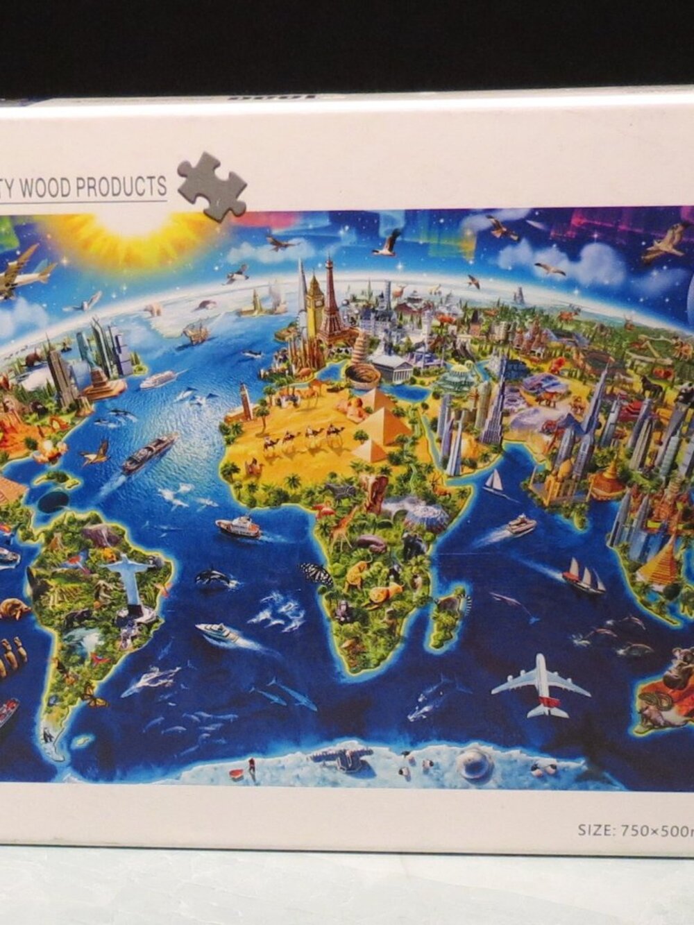 1000 Pieces Beautiful World Landmarks Map Jigsaw Puzzle